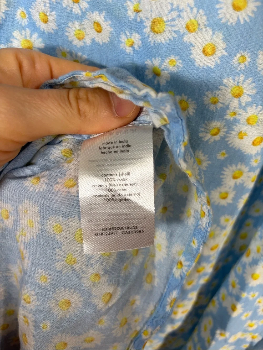 Onia Womens Midi Dress Size Medium Ditsy Floral Blue with Daisy Print Scoopneck